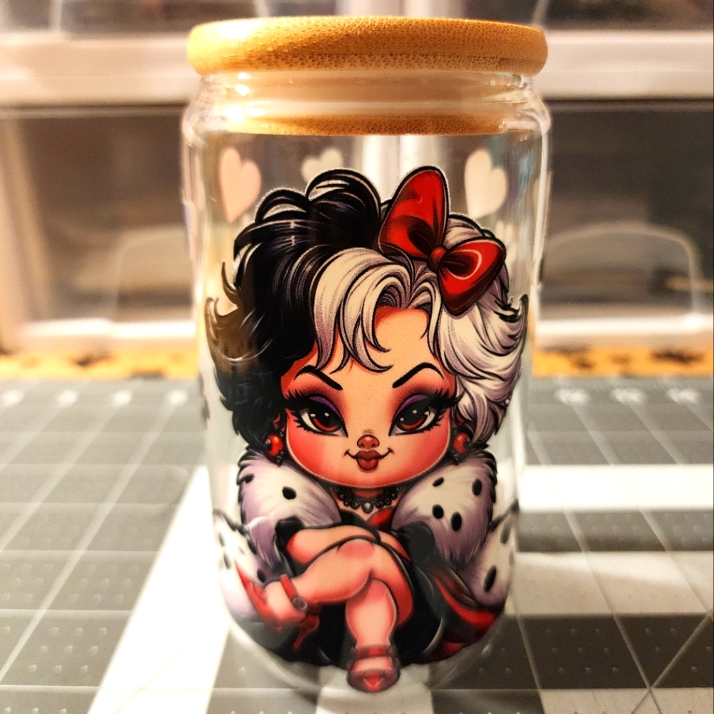 Disney Villian Glass Cup - 16 oz Handmade